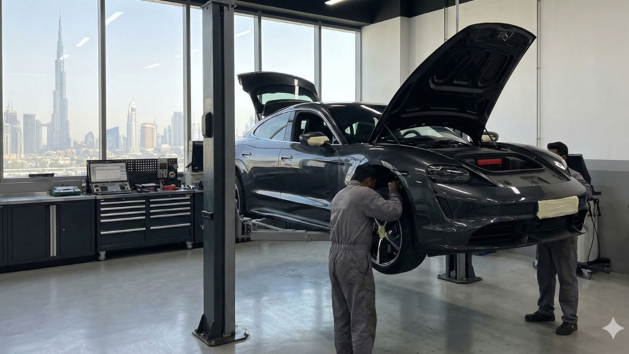 Best Porsche Taycan Turbo Repair in Dubai!